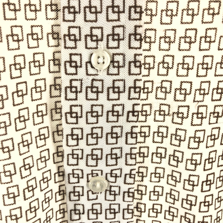 70'S Arrow KNITS All-over Pattern Pique Short Sleeve Poly Shirt, Men's S Size, Vintage polyester white type Vintage Second Hand