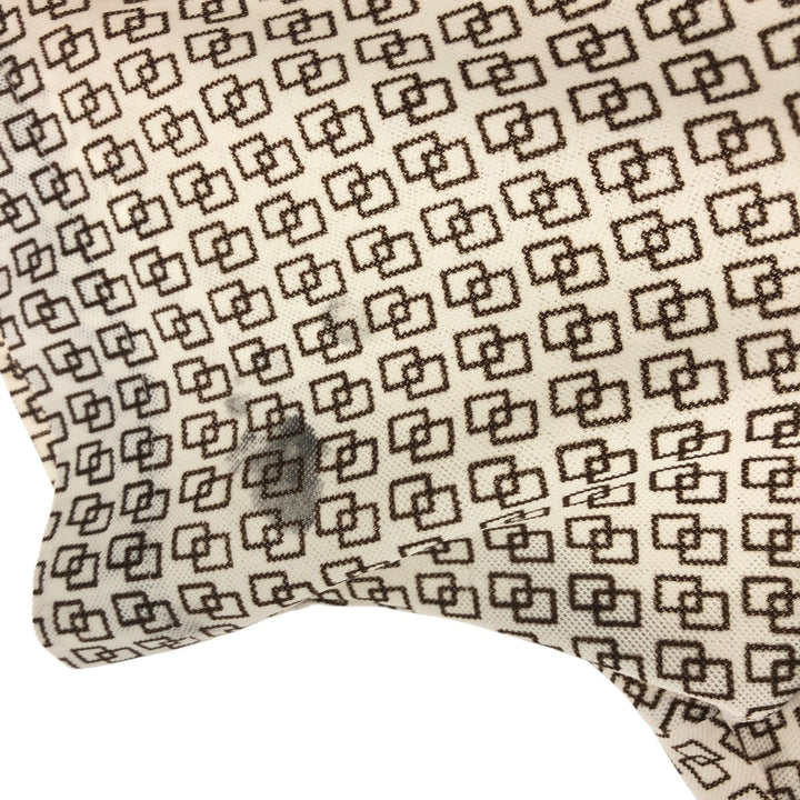70'S Arrow KNITS All-over Pattern Pique Short Sleeve Poly Shirt, Men's S Size, Vintage polyester white type Vintage Second Hand