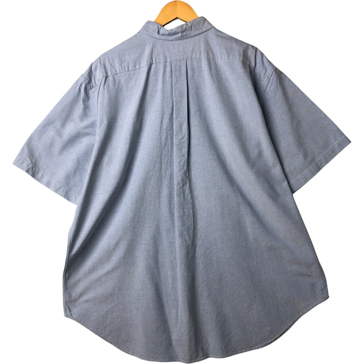 Ralph Lauren Classic Fit short sleeve button down shirt, men's size XXL cotton navy blue type Vintage Second Hand