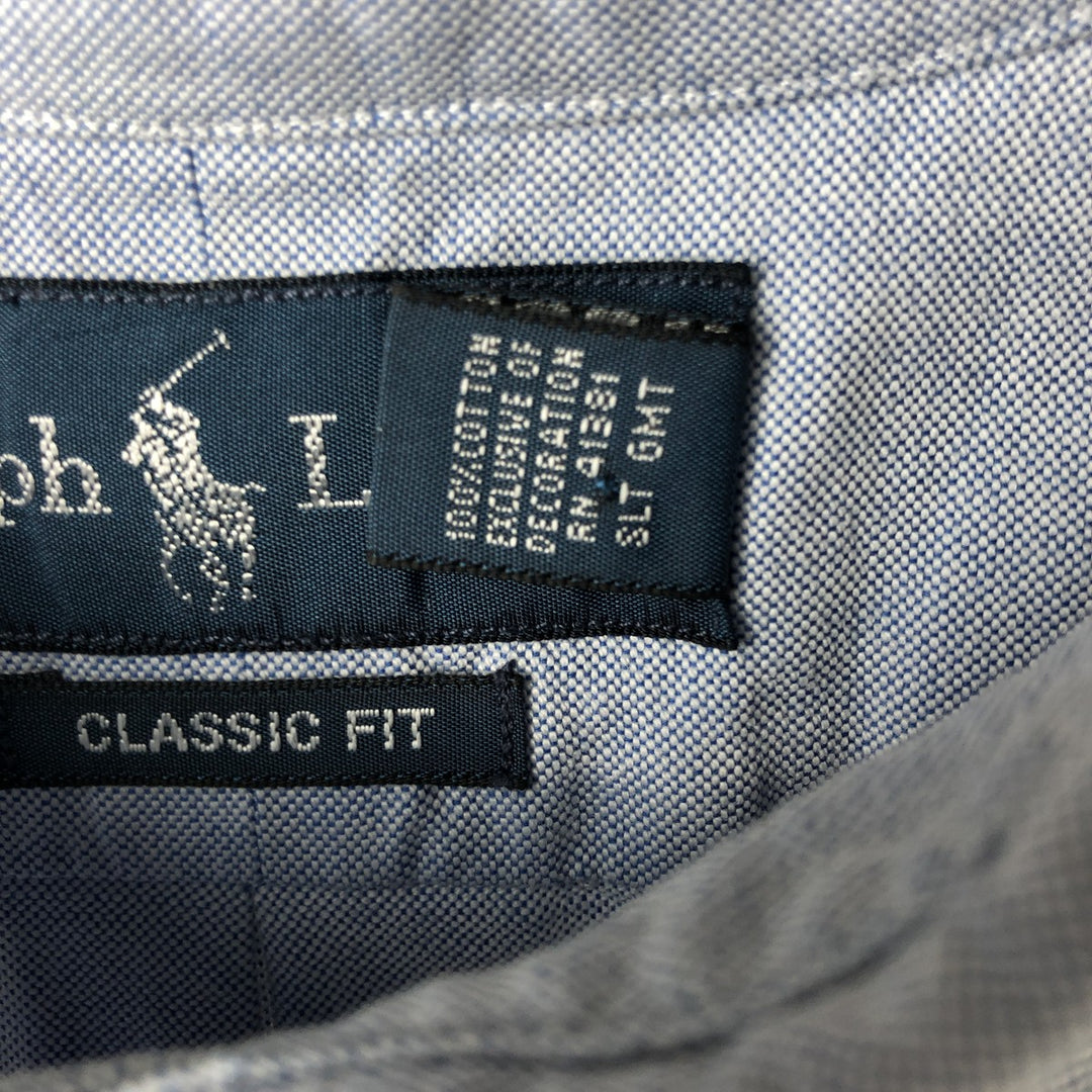 Ralph Lauren Classic Fit short sleeve button down shirt, men's size XXL cotton navy blue type Vintage Second Hand