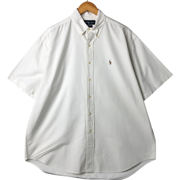 Ralph Lauren BLAKE short sleeve button down shirt, men's size L cotton white type Vintage Second Hand