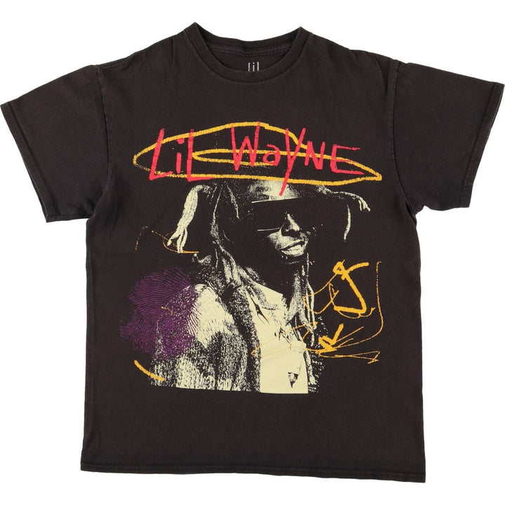 LIL WAYNE Rap T-shirt, Men's M size cotton black type Vintage Second Hand