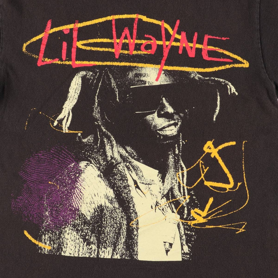 LIL WAYNE Rap T-shirt, Men's M size cotton black type Vintage Second Hand