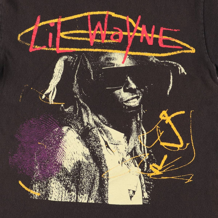 LIL WAYNE Rap T-shirt, Men's M size cotton black type Vintage Second Hand