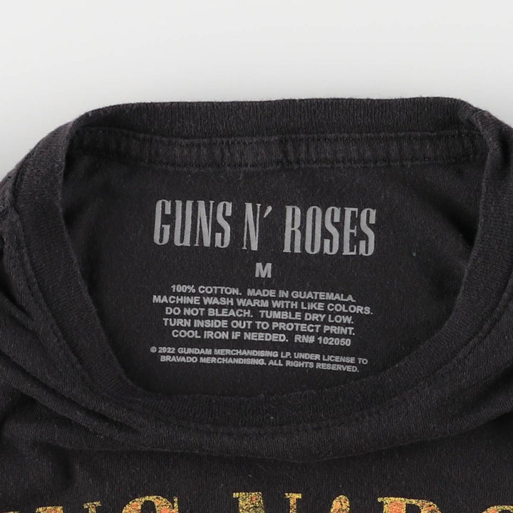 GUNS N' ROSES Guns N' Roses Band T-shirt Band Tee Men's M size cotton black type Vintage Second Hand