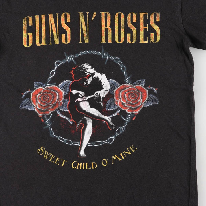 GUNS N' ROSES Guns N' Roses Band T-shirt Band Tee Men's M size cotton black type Vintage Second Hand