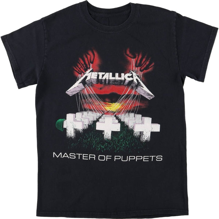 METALLICA Metallica Band T-shirt Band T Men's S size unclear black type Vintage Second Hand