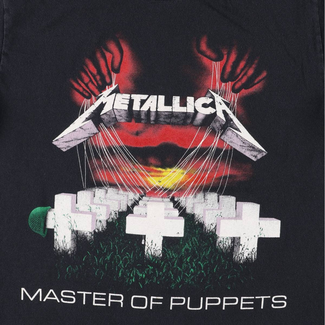METALLICA Metallica Band T-shirt Band T Men's S size unclear black type Vintage Second Hand