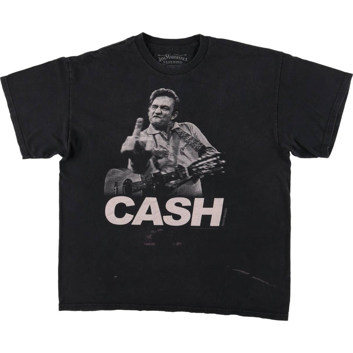 JIM MARSHALL CLOTHING JOHNNY CASH Johnny Cash Band T-shirt Band T Men's XL size cotton black type Vintage Second Hand