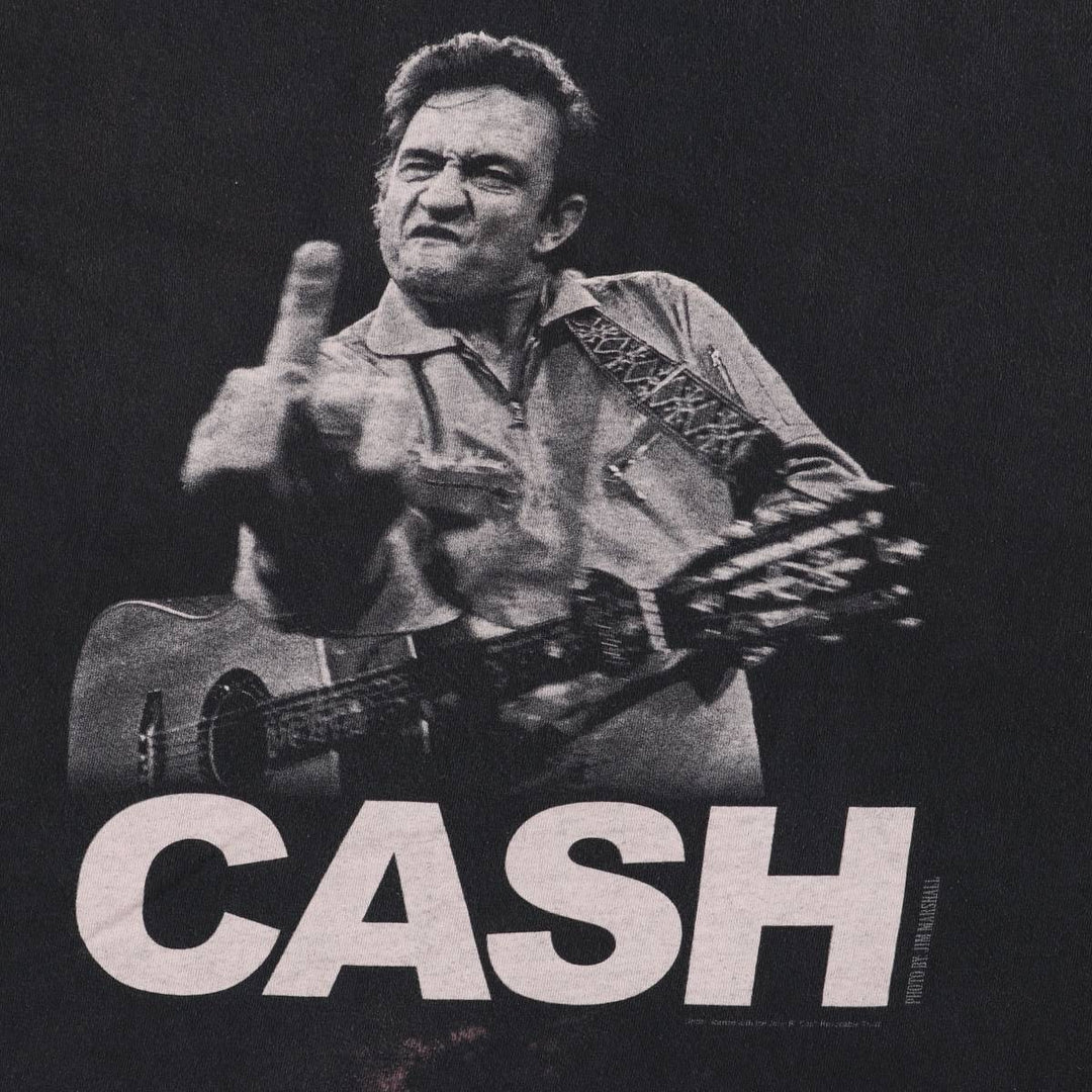 JIM MARSHALL CLOTHING JOHNNY CASH Johnny Cash Band T-shirt Band T Men's XL size cotton black type Vintage Second Hand