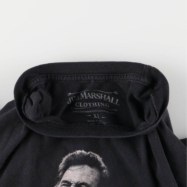 JIM MARSHALL CLOTHING JOHNNY CASH Johnny Cash Band T-shirt Band T Men's XL size cotton black type Vintage Second Hand