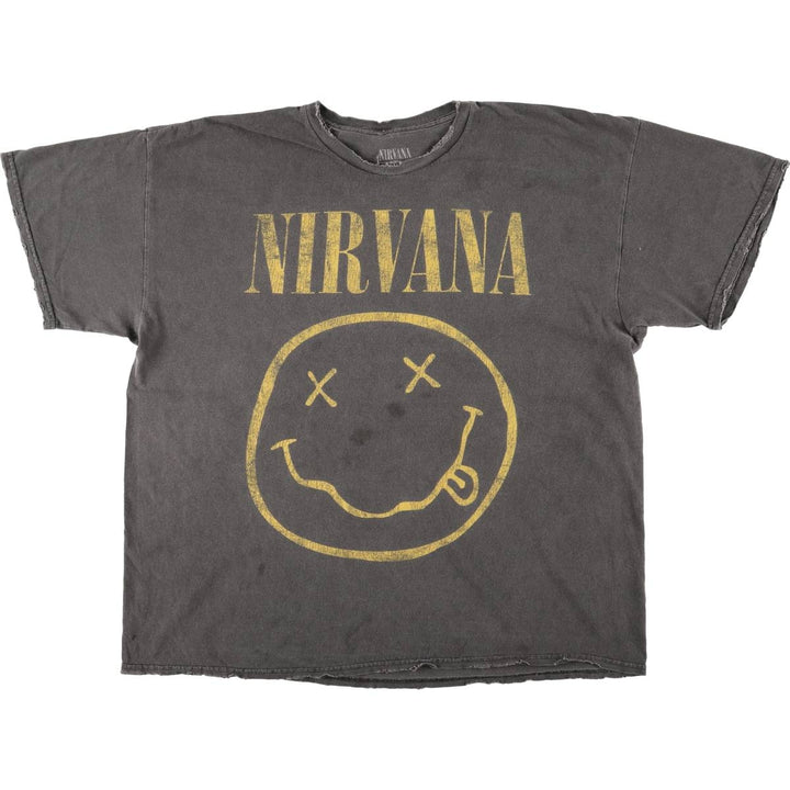 NIRVANA Nirvana Band T-shirt, Band T, Men's XL size cotton Charcoal Vintage Second Hand