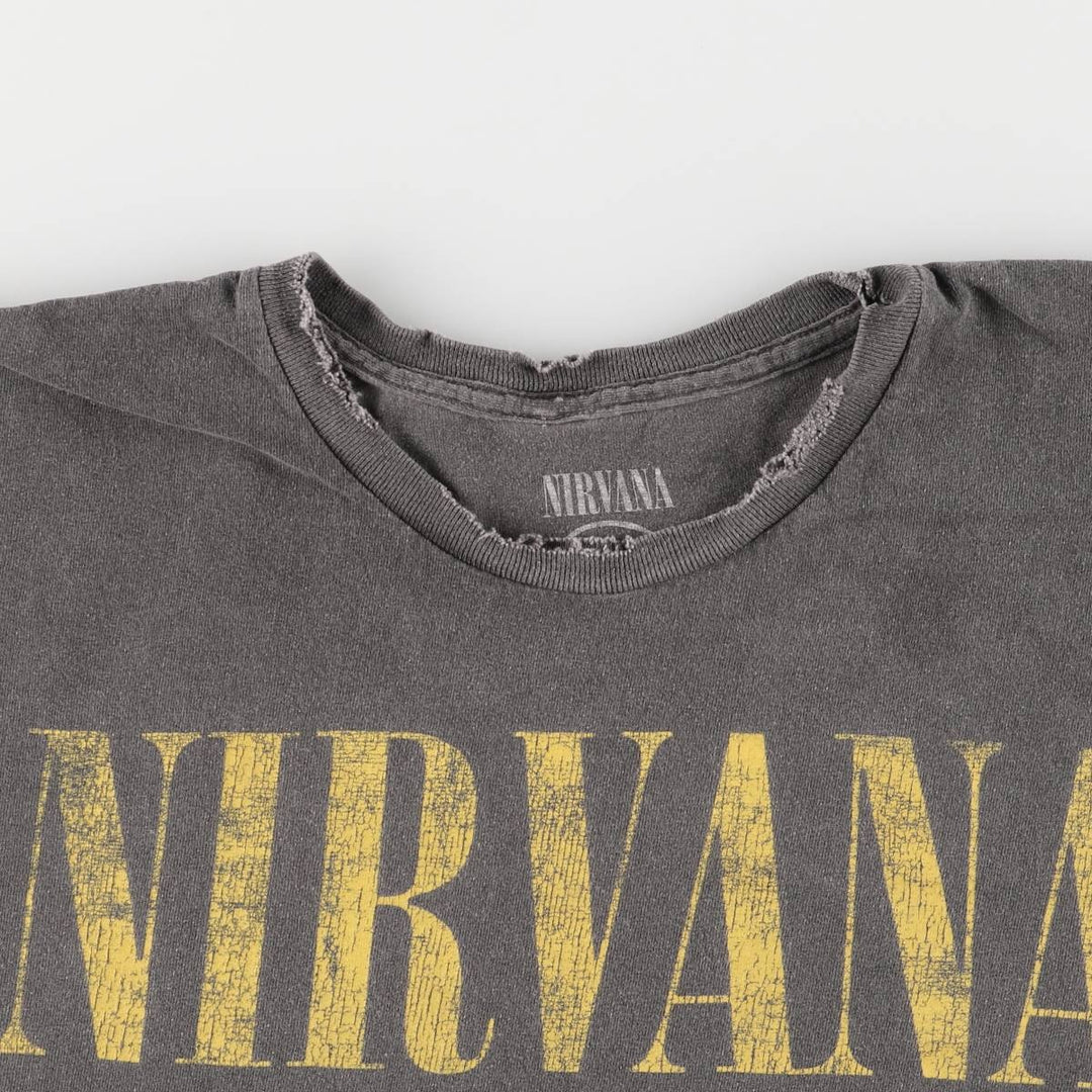 NIRVANA Nirvana Band T-shirt, Band T, Men's XL size cotton Charcoal Vintage Second Hand