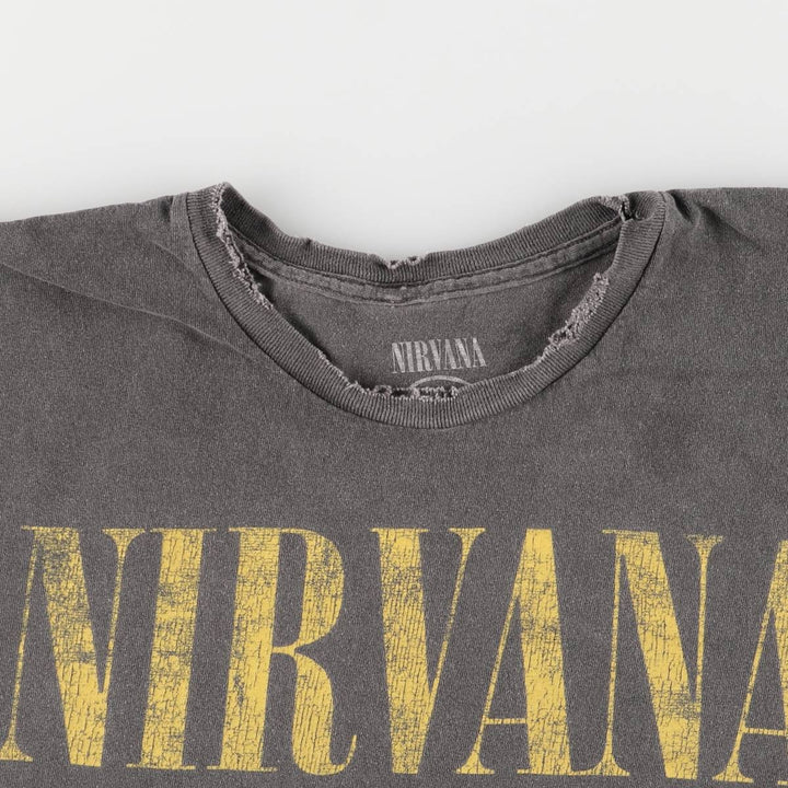 NIRVANA Nirvana Band T-shirt, Band T, Men's XL size cotton Charcoal Vintage Second Hand