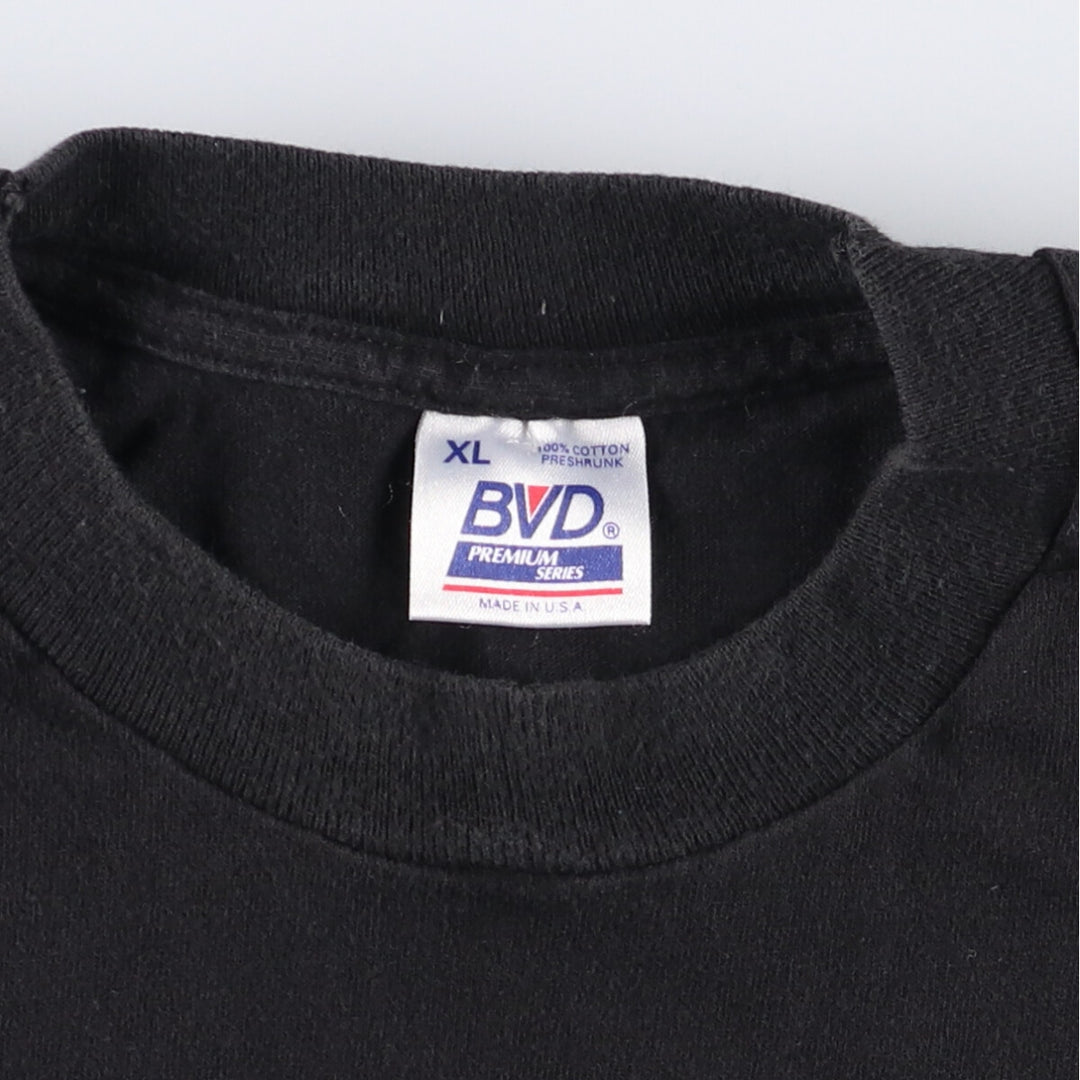 90'S BVD Plain Pocket T-Shirt Made in USA Men's XL Vintage cotton black type Vintage Second Hand