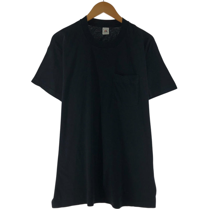 90'S Fruit of the Loom plain T-shirt, made in the USA, men's XL size, vintage cotton black type Vintage Second Hand