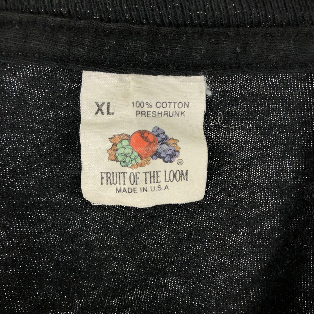 90'S Fruit of the Loom plain T-shirt, made in the USA, men's XL size, vintage cotton black type Vintage Second Hand