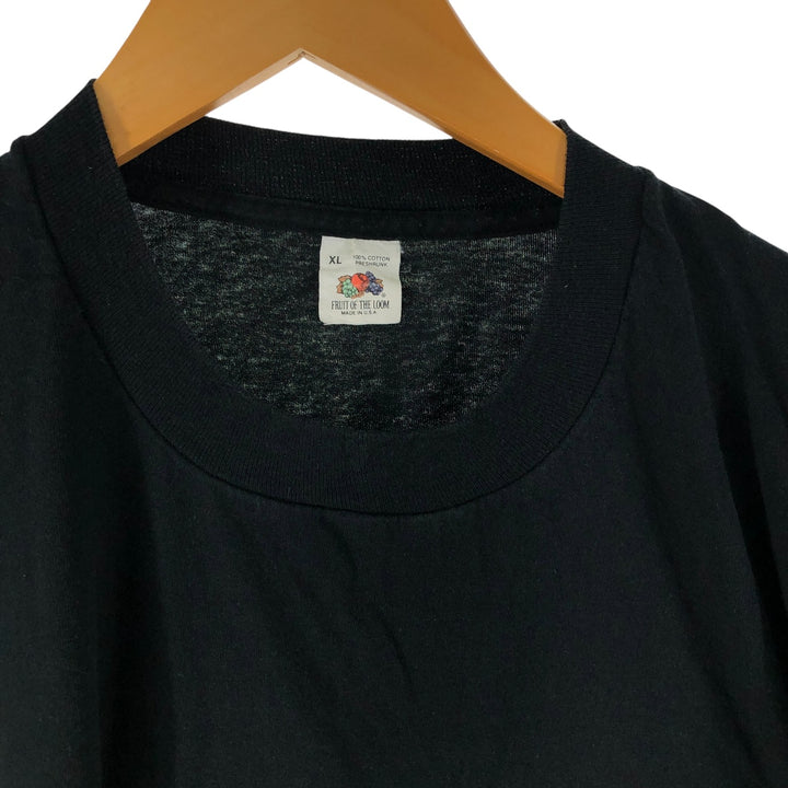 90'S Fruit of the Loom plain T-shirt, made in the USA, men's XL size, vintage cotton black type Vintage Second Hand
