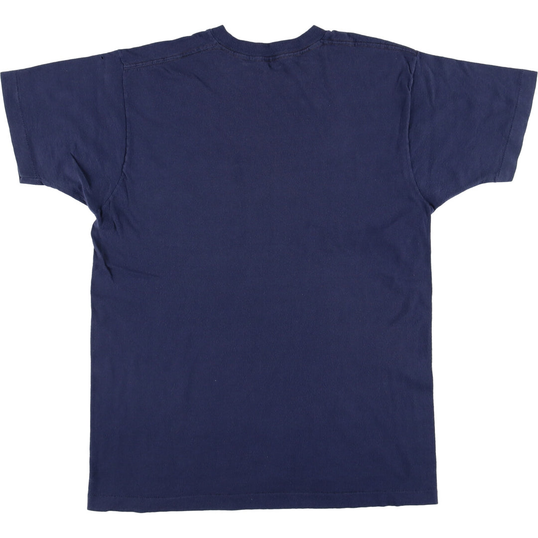 Vintage plain pocket T-shirt, men's size L cotton navy blue type Vintage Second Hand