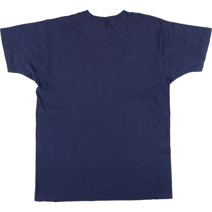 Vintage plain pocket T-shirt, men's size L cotton navy blue type Vintage Second Hand