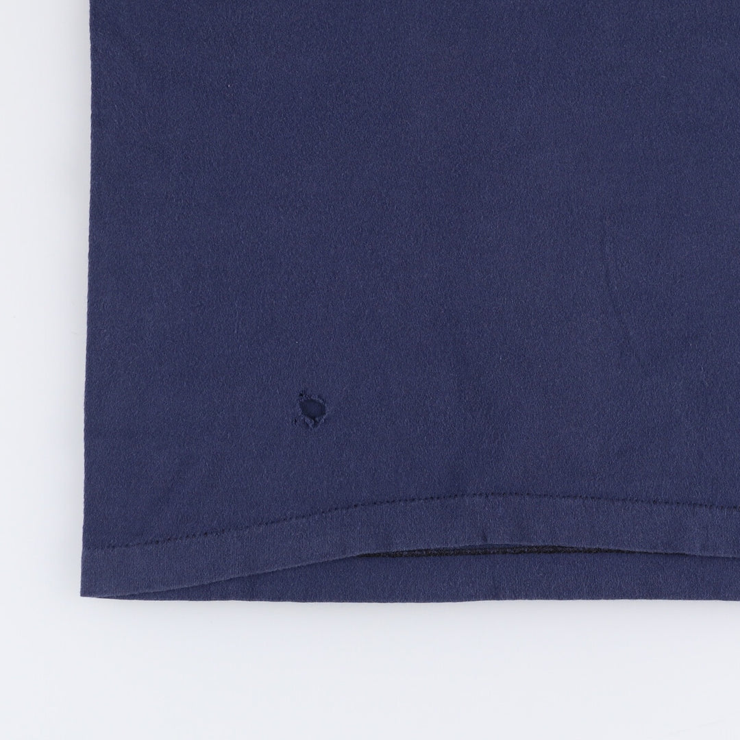 Vintage plain pocket T-shirt, men's size L cotton navy blue type Vintage Second Hand