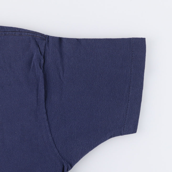Vintage plain pocket T-shirt, men's size L cotton navy blue type Vintage Second Hand