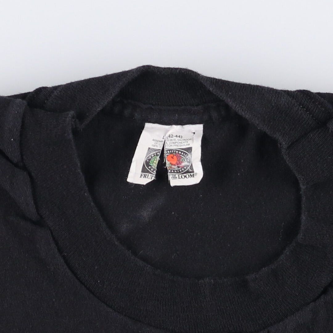 Fruit of the Loom Plain Pocket T-Shirt, Men's Size L cotton black type Vintage Second Hand