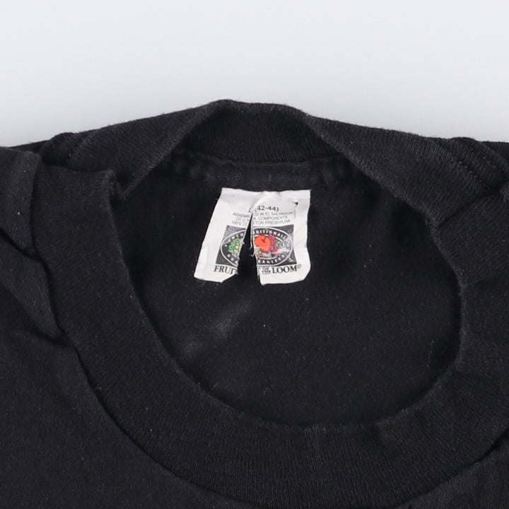 Fruit of the Loom Plain Pocket T-Shirt, Men's Size L cotton black type Vintage Second Hand