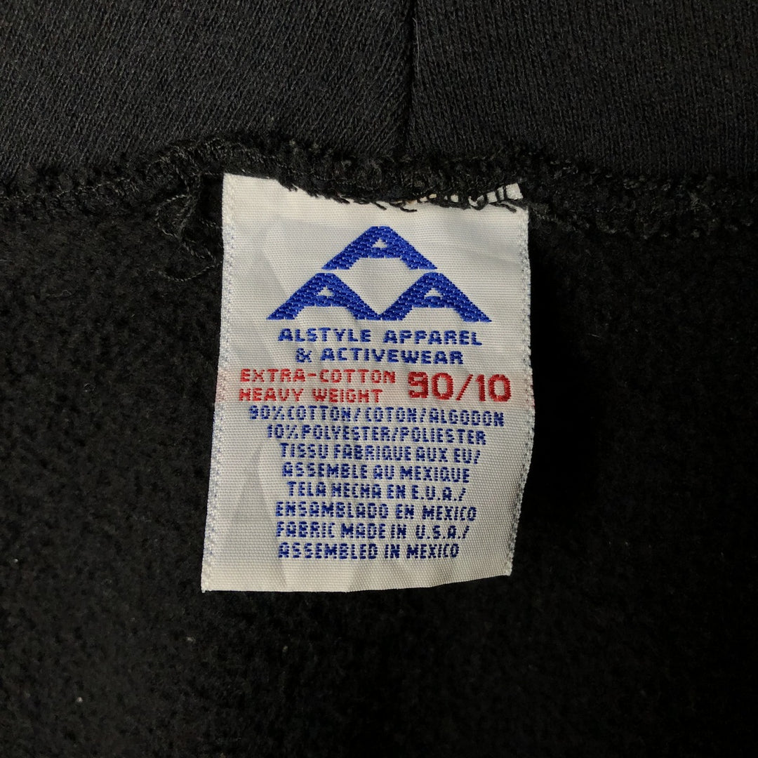 90s-00'S ALSTYLE Sweatshirt Full Zip Hoodie, Men's Size M cotton black type Vintage Second Hand