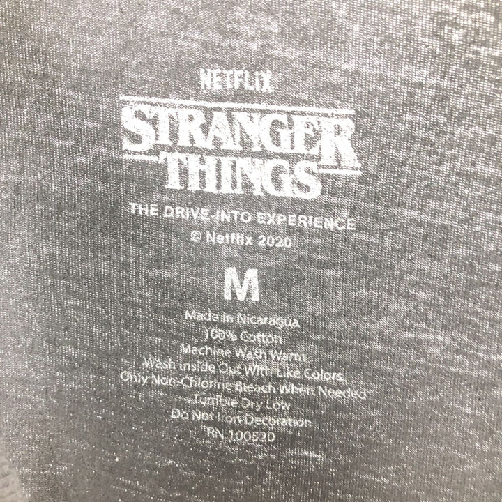 STRANGER THINGS Stranger Things Movie T-shirt Men's M size cotton black type Vintage Second Hand