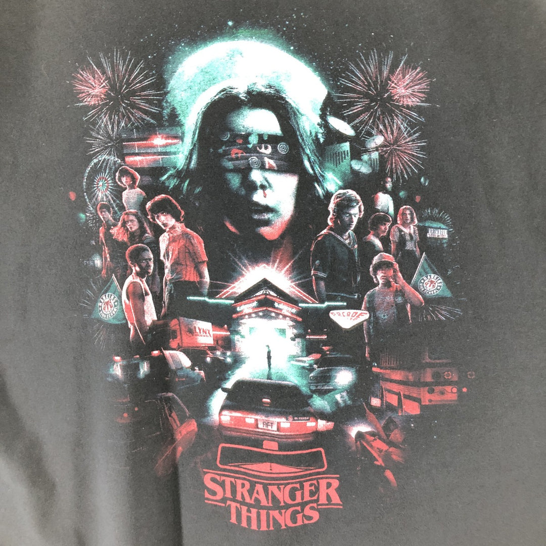 STRANGER THINGS Stranger Things Movie T-shirt Men's M size cotton black type Vintage Second Hand
