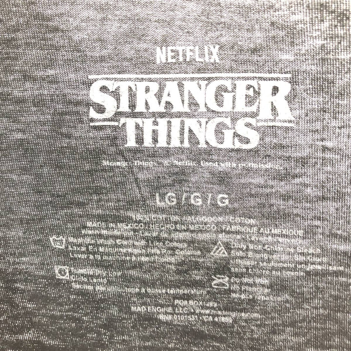 STRANGER THINGS Stranger Things Movie T-shirt Men's L size cotton black type Vintage Second Hand
