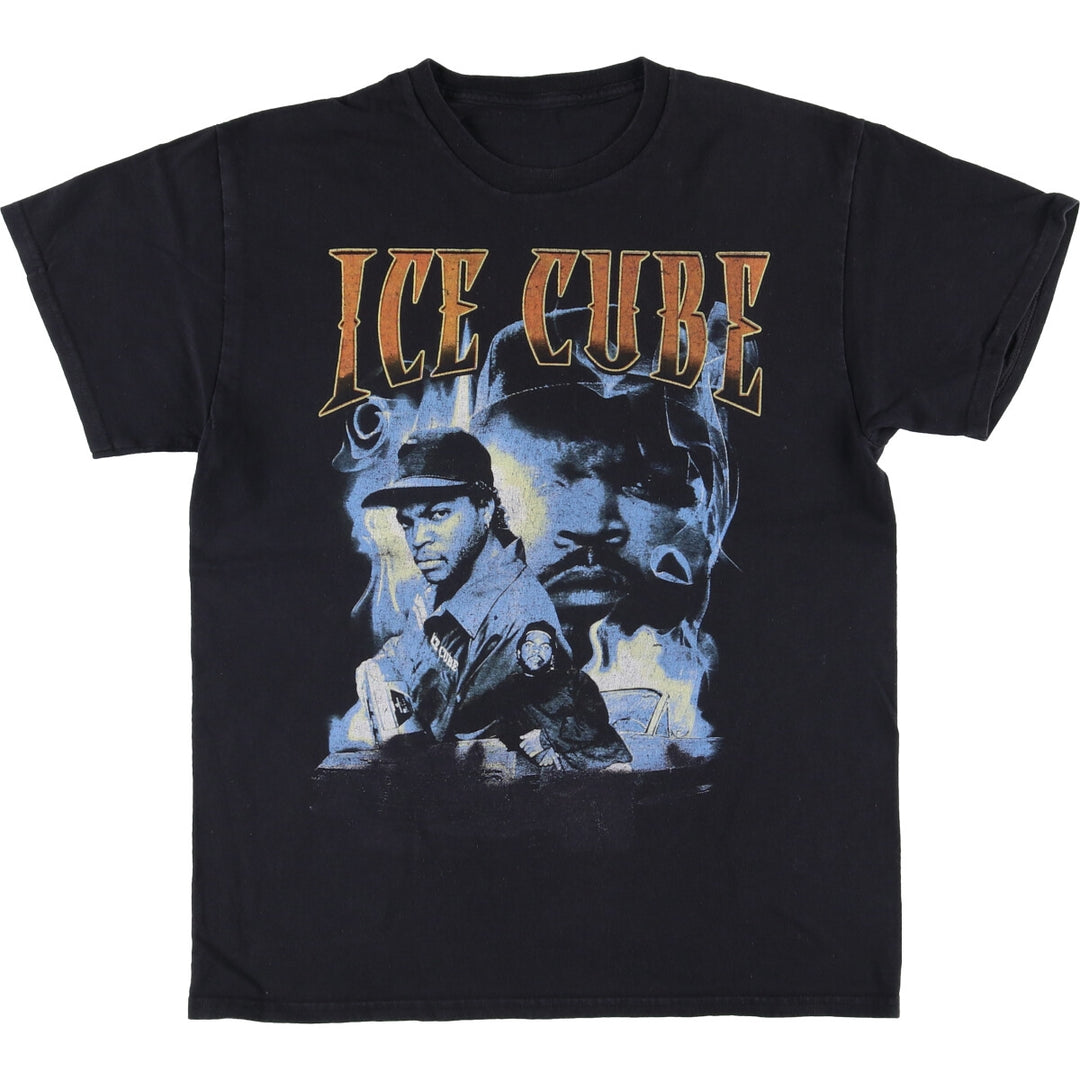 ICE CUBE Rap T-shirt, Men's M size cotton black type Vintage Second Hand