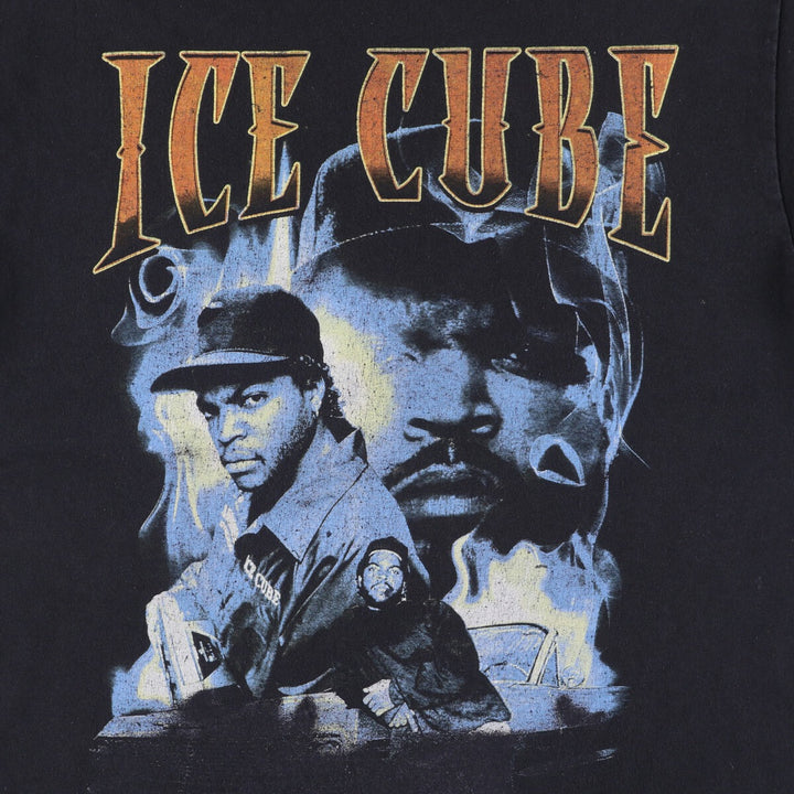 ICE CUBE Rap T-shirt, Men's M size cotton black type Vintage Second Hand