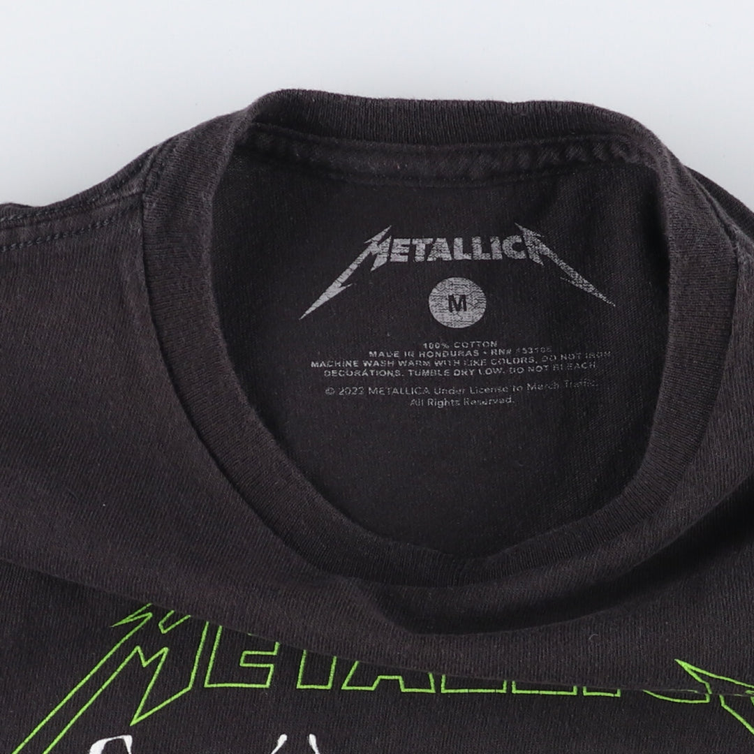 METALLICA Metallica Band T-shirt Band T Men's M size cotton black type Vintage Second Hand