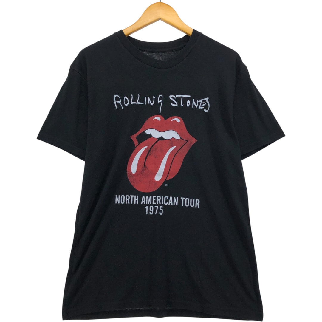 THE ROLLING STONES Band T-shirt, Men's L size cotton black type Vintage Second Hand
