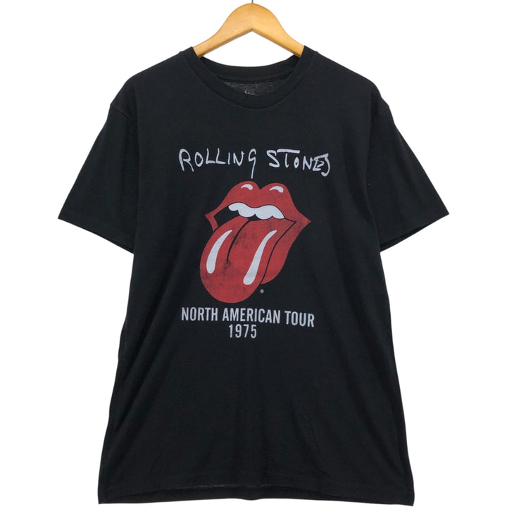 THE ROLLING STONES Band T-shirt, Men's L size cotton black type Vintage Second Hand