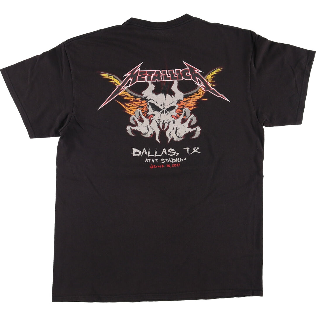 METALLICA Metallica Band T-shirt Band T Men's L size cotton black type Vintage Second Hand