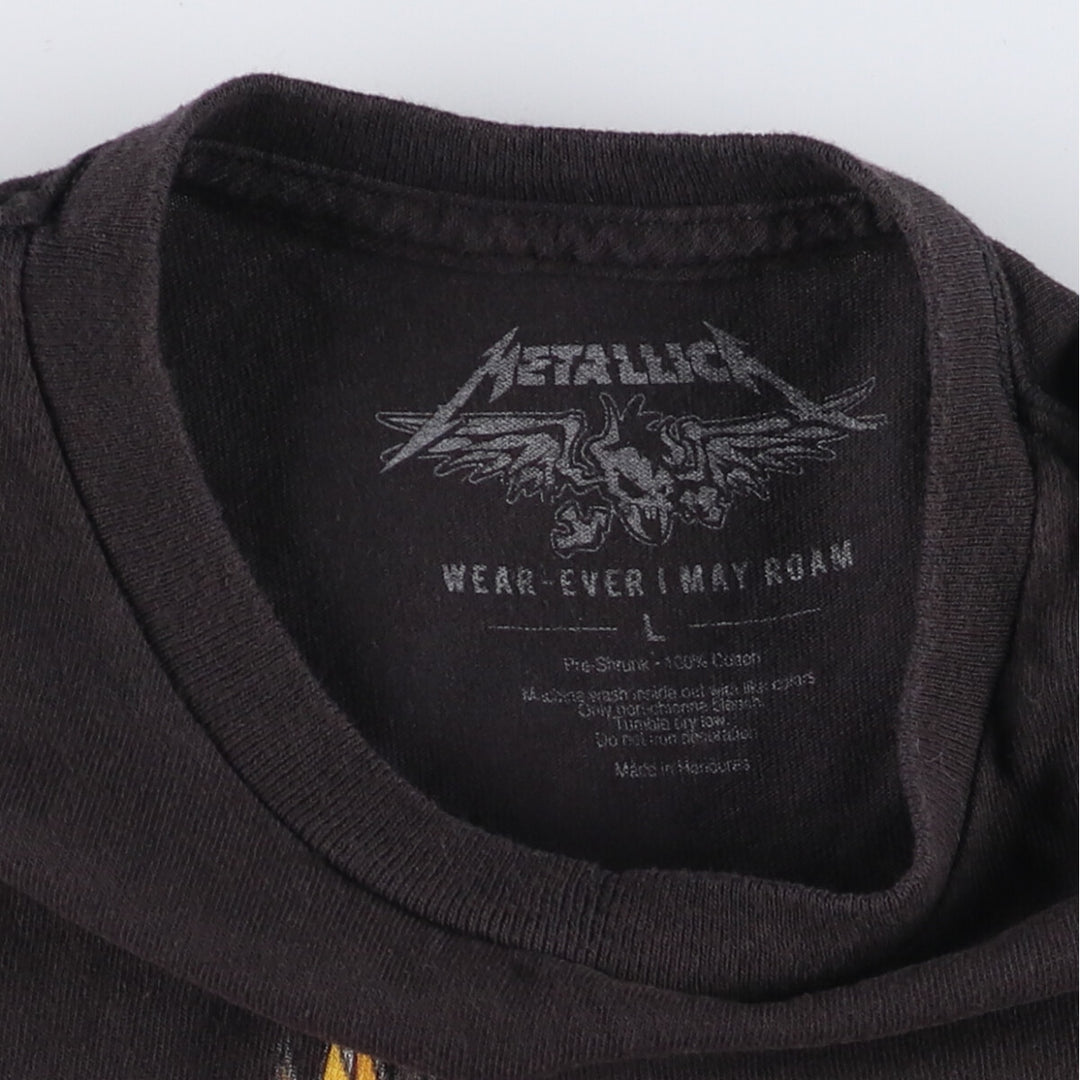 METALLICA Metallica Band T-shirt Band T Men's L size cotton black type Vintage Second Hand