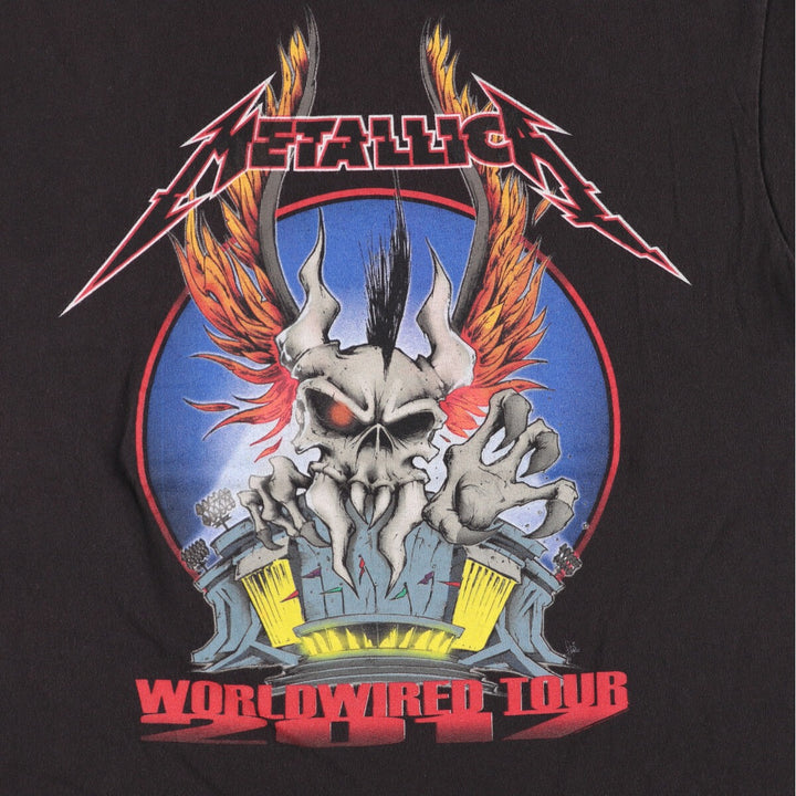 METALLICA Metallica Band T-shirt Band T Men's L size cotton black type Vintage Second Hand