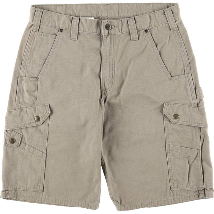 Carhartt Relaxed Fit Ripstop Cargo Shorts, Men's, W34 equivalent cotton Beige type Vintage Second Hand