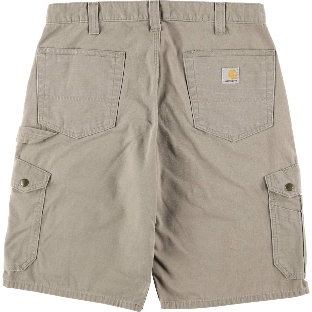 Carhartt Relaxed Fit Ripstop Cargo Shorts, Men's, W34 equivalent cotton Beige type Vintage Second Hand