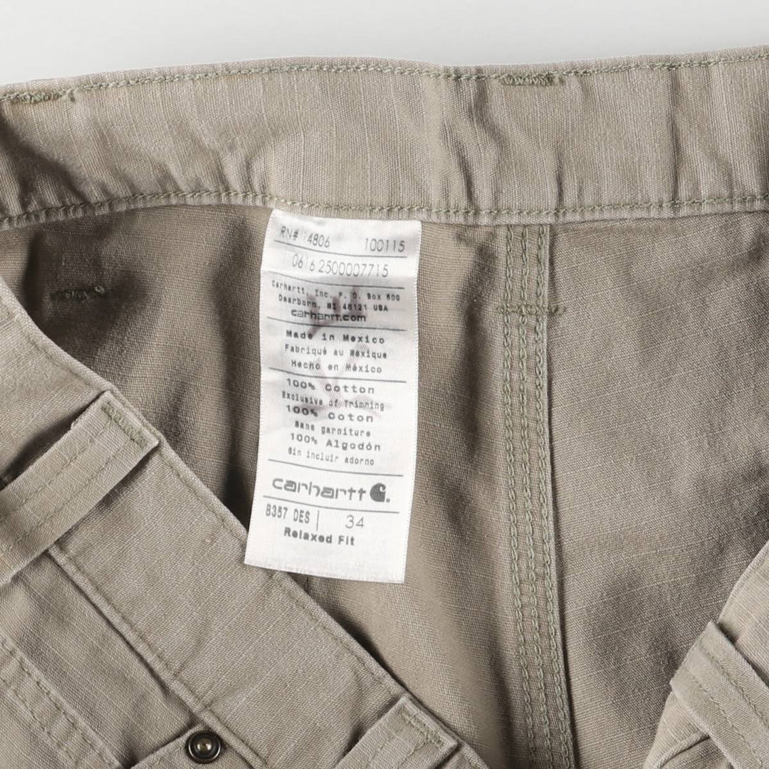 Carhartt Relaxed Fit Ripstop Cargo Shorts, Men's, W34 equivalent cotton Beige type Vintage Second Hand