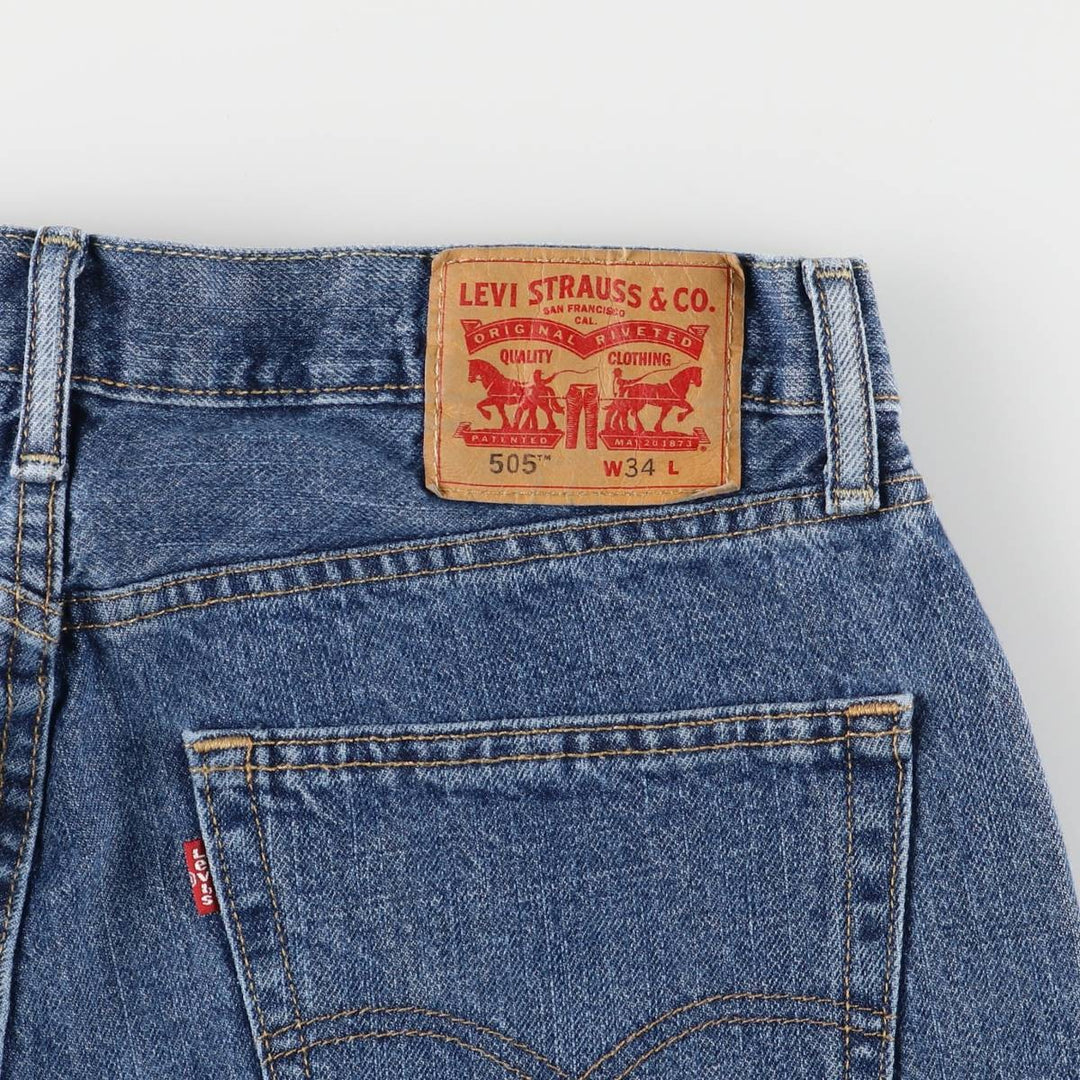 Levi's 505 denim shorts, half pants, men's size w35 cotton blue type Vintage Second Hand