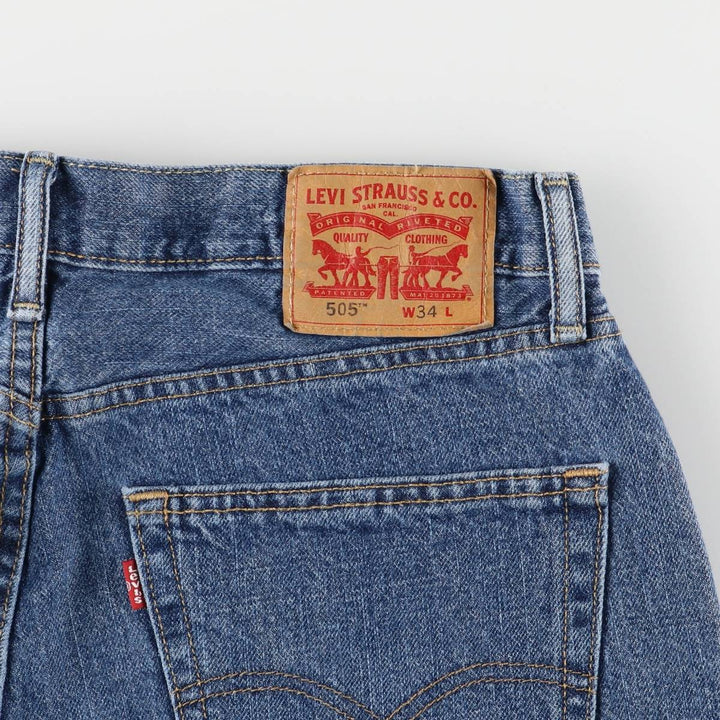 Levi's 505 denim shorts, half pants, men's size w35 cotton blue type Vintage Second Hand