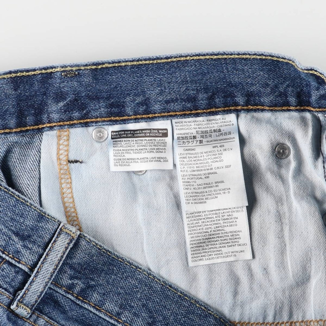 Levi's 505 denim shorts, half pants, men's size w35 cotton blue type Vintage Second Hand