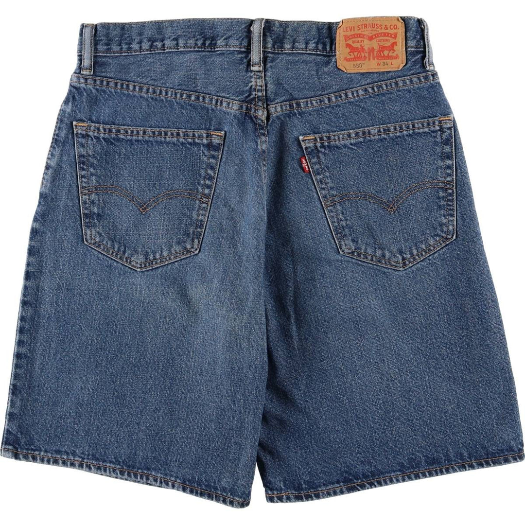 Levi's 550 denim shorts, short pants for men, size W34 cotton blue type Vintage Second Hand