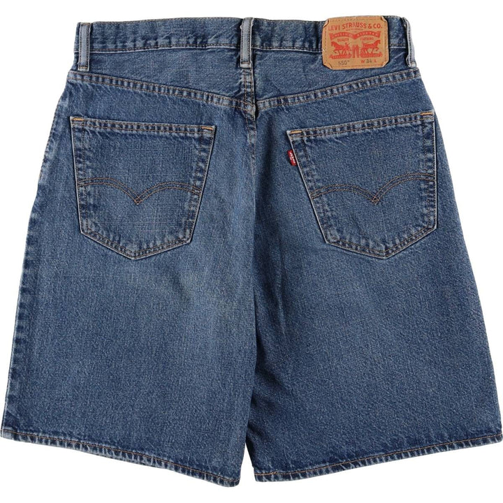 Levi's 550 denim shorts, short pants for men, size W34 cotton blue type Vintage Second Hand