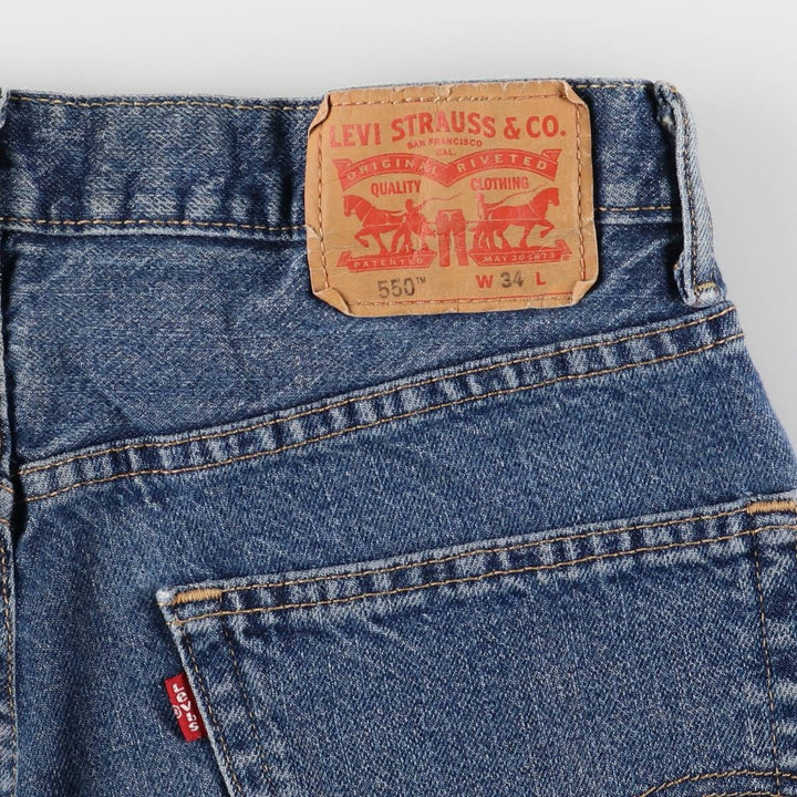 Levi's 550 denim shorts, short pants for men, size W34 cotton blue type Vintage Second Hand