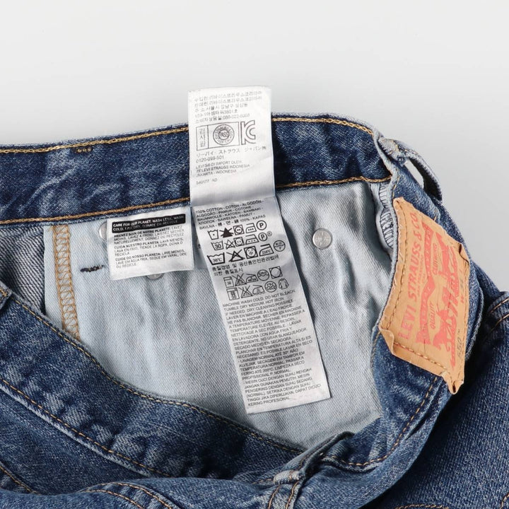 Levi's 550 denim shorts, short pants for men, size W34 cotton blue type Vintage Second Hand